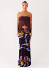 Barbados Maxi Skirt - Dark Floral
