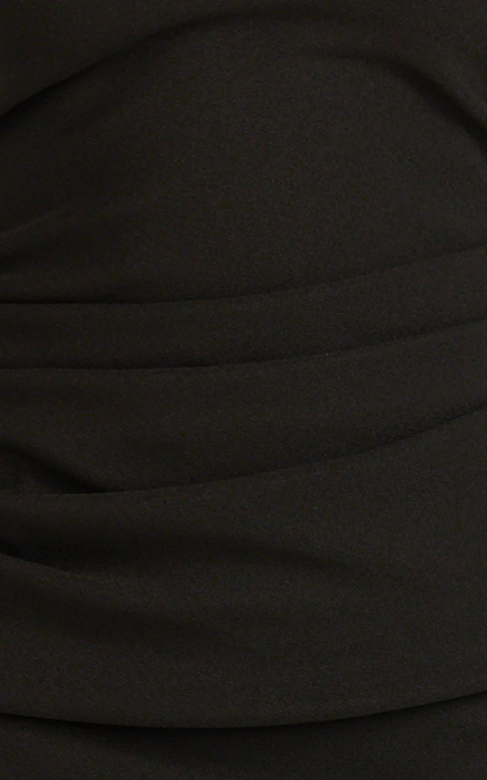 Lani Midi Dress - Scooped Neckline Draped Skirt Halter Dress in Black