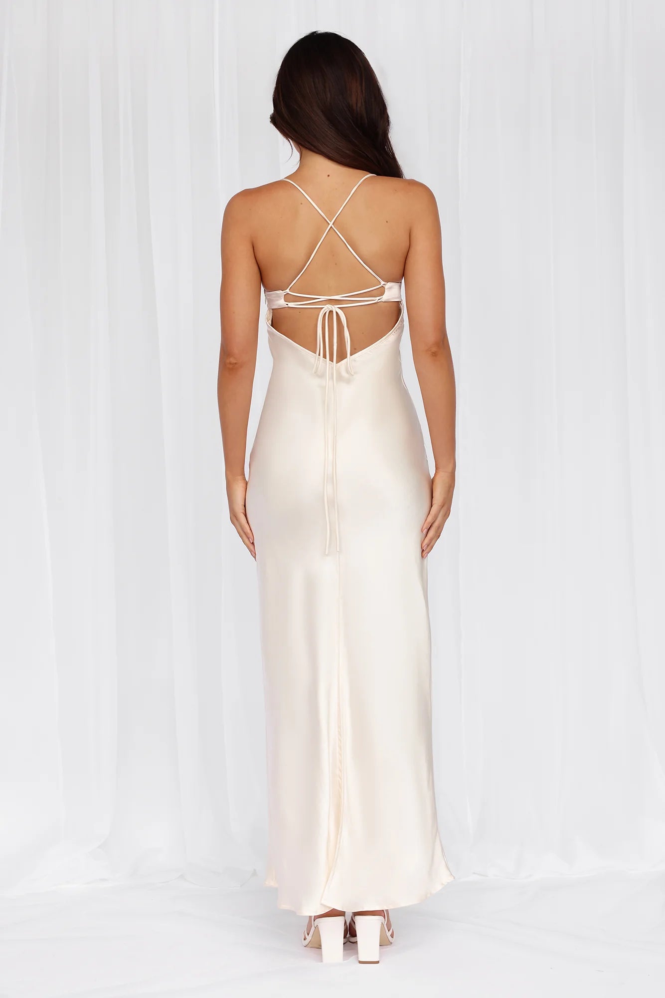 Rose Pink The Samara Satin Maxi Dress Pearl