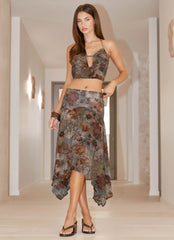 Rosewood Low Rise Midi Skirt - Vintage Blossom